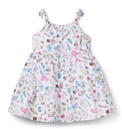 Janie and Jack Dresses-Milk Bar x Sweet Treat Dress white treats