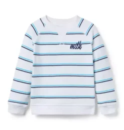 Janie and Jack Sweaters & Sweatshirts-Milk Bar x Striped Sweatshirt white stripe