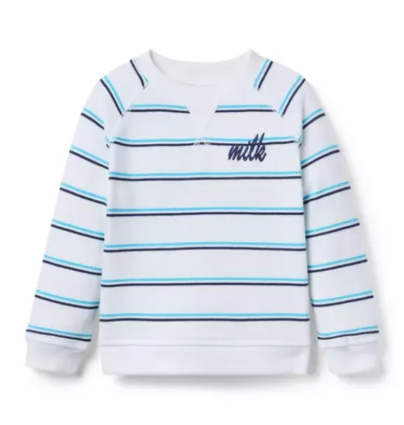 Janie and Jack Sweaters & Sweatshirts-Milk Bar x Striped Sweatshirt white stripe