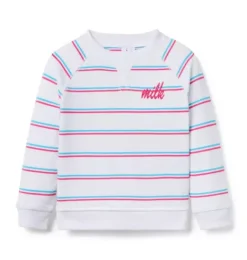 Janie and Jack Sweaters & Sweatshirts-Milk Bar x Striped Sweatshirt white stripe