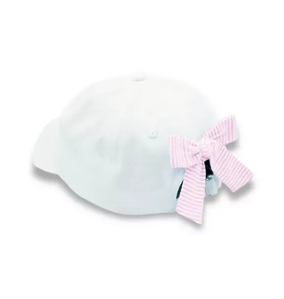 Janie and Jack Kids Accessories-Mini Bow Baseball Hat white