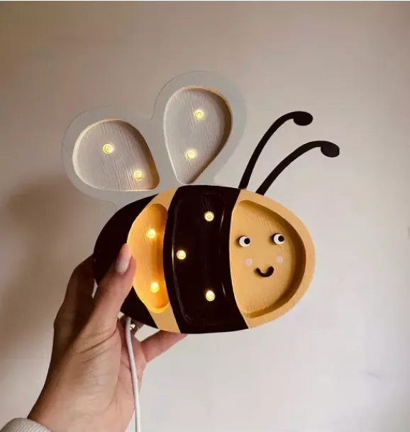 Janie and Jack Lighting-Mini Happy Bee Lamp yellow