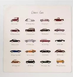 Janie and Jack Nursery-Mini High Chair Mat - classic cars