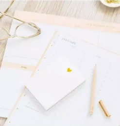 Janie and Jack Desk Accessories-Mini Pad, Gold Heart multi