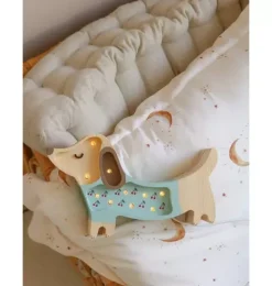 Janie and Jack Lighting-Mini Puppy Lamp cherries on blue