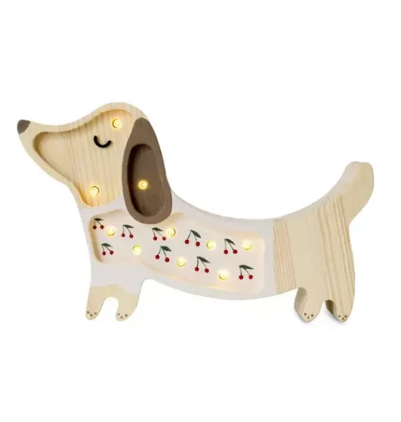 Janie and Jack Lighting-Mini Puppy Lamp cherries on pink