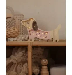 Janie and Jack Lighting-Mini Puppy Lamp cherries on pink
