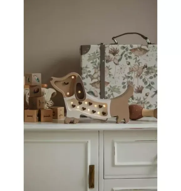 Janie and Jack Lighting-Mini Puppy Lamp chocolate heart