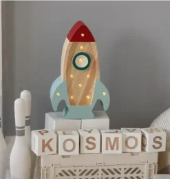 Janie and Jack Lighting-Mini Rocket Ship Lamp wood