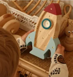 Janie and Jack Lighting-Mini Rocket Ship Lamp wood