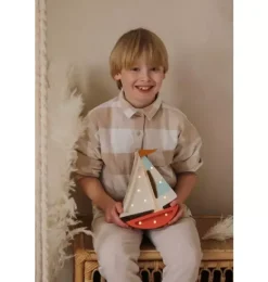 Janie and Jack Lighting-Mini Sailboat Lamp harbor clay