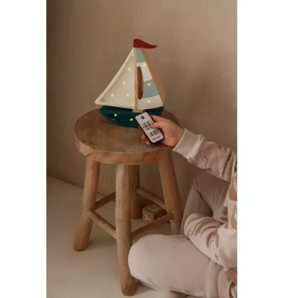 Janie and Jack Lighting-Mini Sailboat Lamp teal