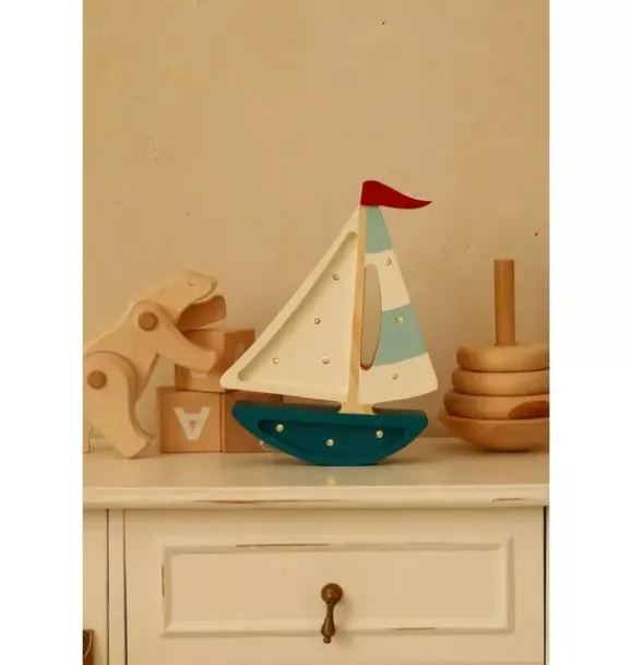 Janie and Jack Lighting-Mini Sailboat Lamp teal