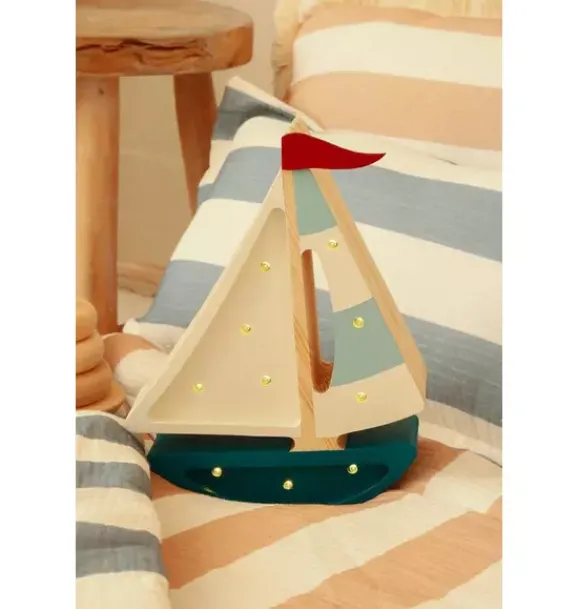 Janie and Jack Lighting-Mini Sailboat Lamp teal