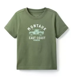 Janie and Jack Tees-Montauk Tee lichen green