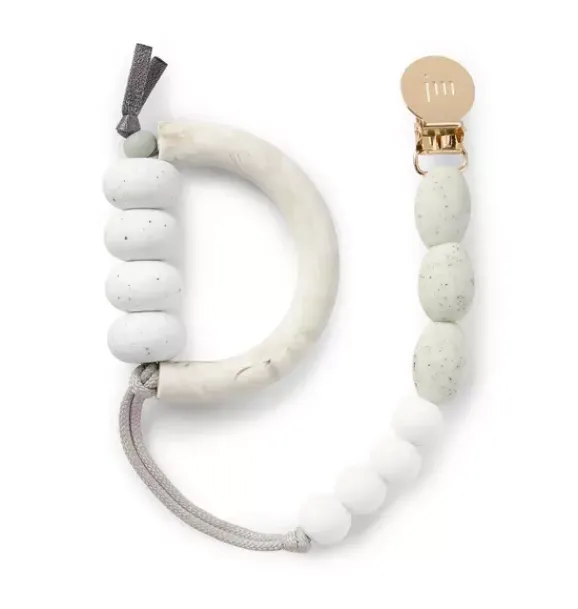 Janie and Jack Teethers And Bottles-Moonlight Arch Teether + Clip Set white
