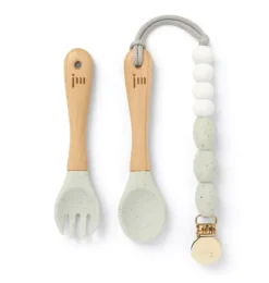 Janie and Jack Teethers And Bottles-Moonlight Feeding Set + Clip white