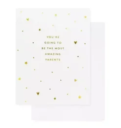 Janie and Jack Stationery-Most Amazing Parents, Gold Greeting Card multi