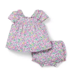 Janie and Jack Online Exclusives|Sets-Mrs. Stoneley Matching Baby Set Made With Liberty Fabric purple mrs. stoneley floral