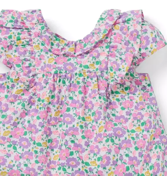 Janie and Jack Online Exclusives|Sets-Mrs. Stoneley Matching Baby Set Made With Liberty Fabric purple mrs. stoneley floral