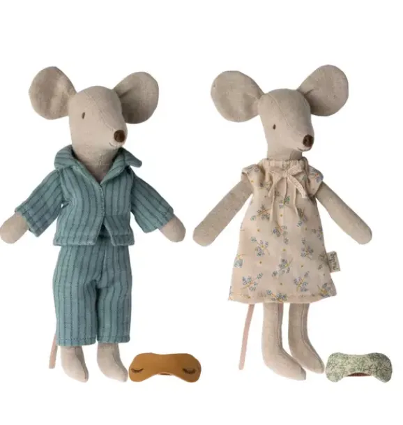 Janie and Jack Dolls-Mum & Dad Mice in Cigar Box multi