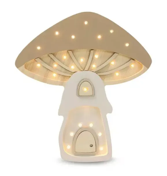Janie and Jack Lighting-Mushroom House Lamp fairies light brown