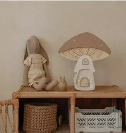 Janie and Jack Lighting-Mushroom House Lamp fairies light brown