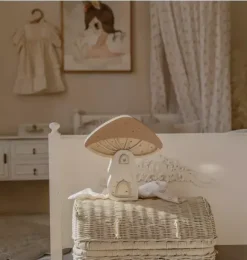 Janie and Jack Lighting-Mushroom House Lamp fairies light brown