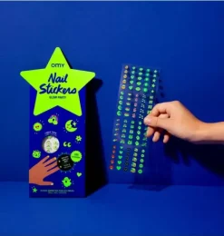 Janie and Jack Kids Accessories-Nail Stickers Glow in the Dark blue