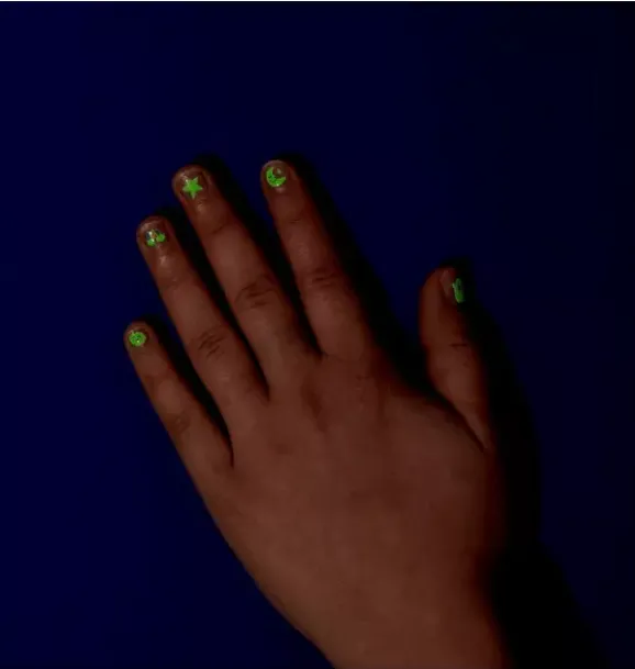 Janie and Jack Kids Accessories-Nail Stickers Glow in the Dark blue