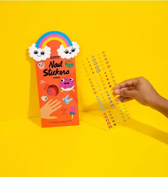 Janie and Jack Kids Accessories-Nail Stickers Kawaii orange