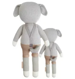 Janie and Jack Stuffed Animals-Noah the dog light/pastel grey