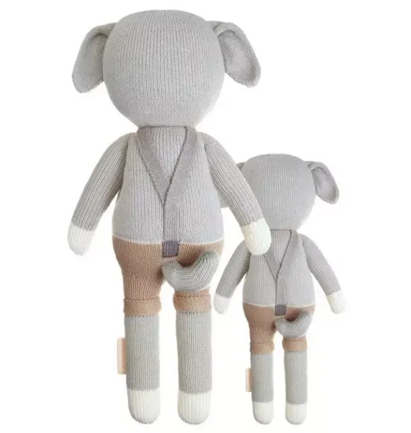 Janie and Jack Stuffed Animals-Noah the dog light/pastel grey
