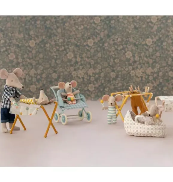 Janie and Jack Dolls-Nursery Table, Baby Mouse - ocher