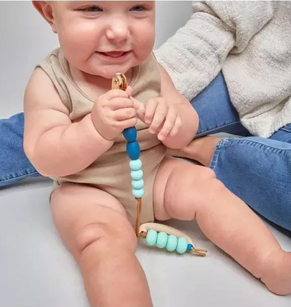 Janie and Jack Teethers And Bottles-Ocean Arch Teether + Clip Set aqua