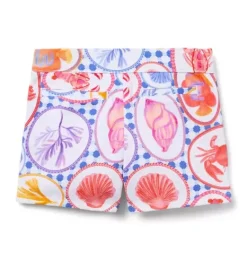 Janie and Jack Swim Outfits|Matching Sets-Ocean Icon Canvas Short white ocean icon