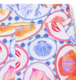 Janie and Jack Swim Outfits|Matching Sets-Ocean Icon Canvas Short white ocean icon