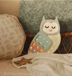 Janie and Jack Lighting-Owl Lamp ombre brown