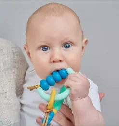 Janie and Jack Teethers And Bottles-Pacific Arch Ring Teether green