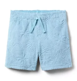Janie and Jack Shorts|Matching Sets-Palm Terry Short aquamarine