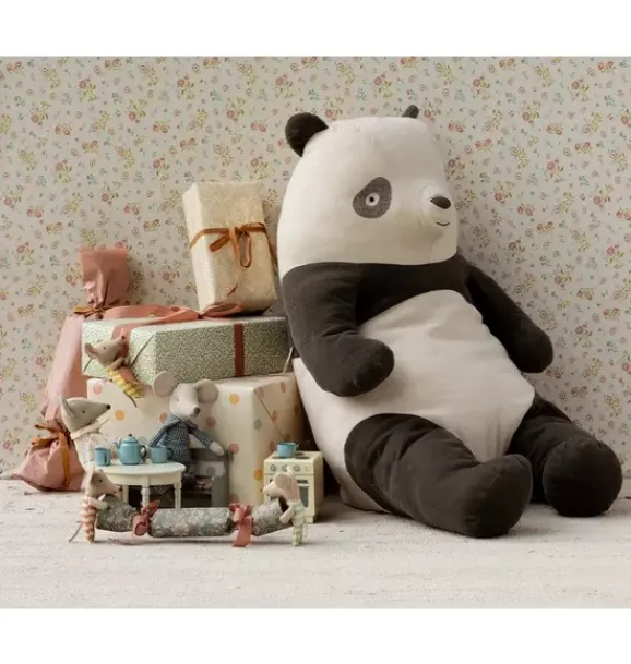 Janie and Jack Stuffed Animals-Panda, Large black and white