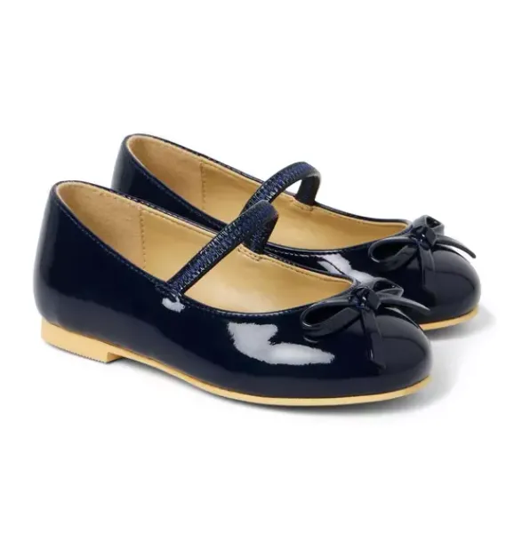 Janie and Jack Shoes-Patent Bow Ballet Flat merchant marine