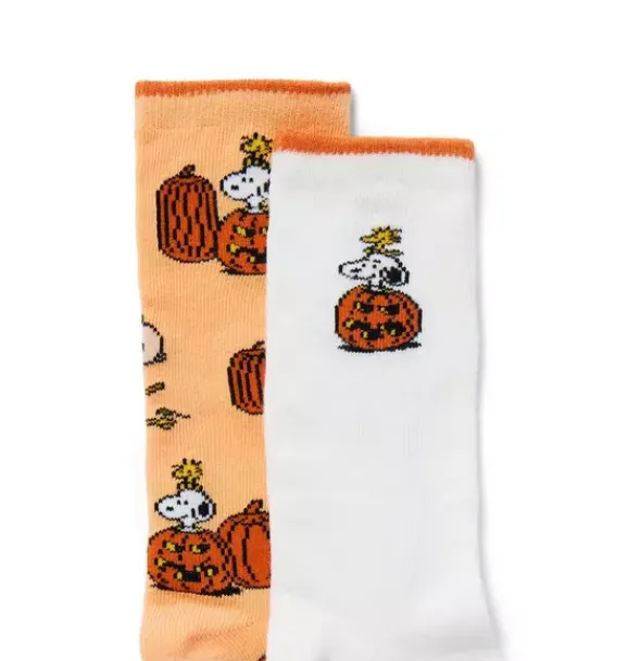 Janie and Jack Socks & Tights-Peanuts Sock 2-Pack orange peanuts