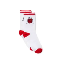 Janie and Jack Socks-PEANUTS&trade; Snoopy Holiday Sock bradbury red