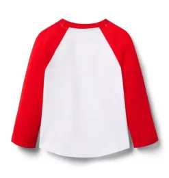 Janie and Jack Tees-PEANUTS&trade; Snoopy Holiday Raglan Tee bradbury red