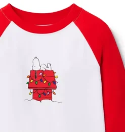 Janie and Jack Tees-PEANUTS&trade; Snoopy Holiday Raglan Tee bradbury red