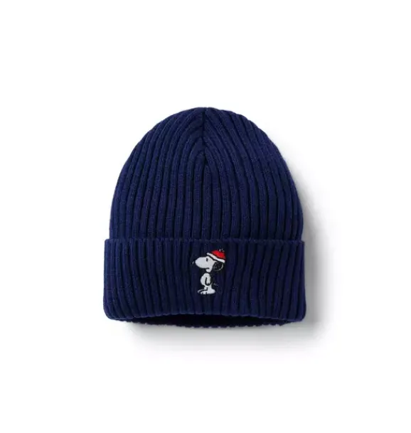 Janie and Jack Hats & Gloves-PEANUTS™ Snoopy Santa Beanie merchant marine