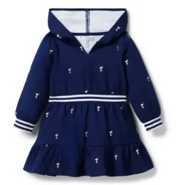 Janie and Jack Dresses-PEANUTS™ Snoopy Santa Hooded Dress merchant marine snoopy santa