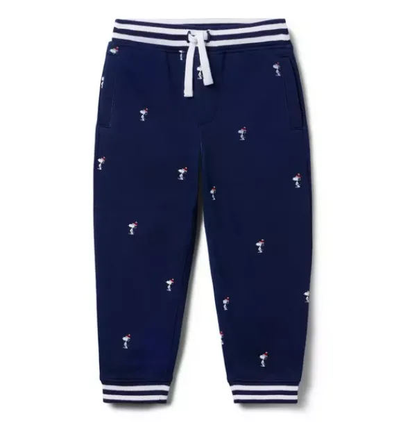 Janie and Jack Pants-PEANUTS™ Snoopy Santa Striped Cuff Jogger merchant marine snoopy santa