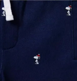 Janie and Jack Pants-PEANUTS™ Snoopy Santa Striped Cuff Jogger merchant marine snoopy santa
